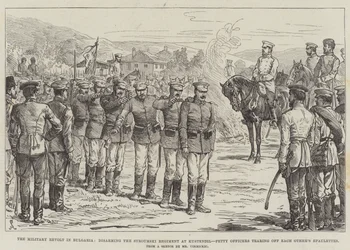 La rivolta militare in Bulgaria, disarmo del reggimento Stroumski a Kustendil